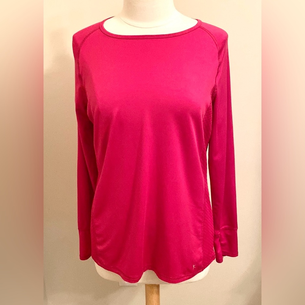 Danskin Now Magenta Pink SZ XL Thumb Hole Sleeve Athleisure Sports Active Top